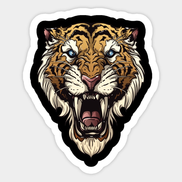 saber toothed tiger / cat Sticker by Imutobi